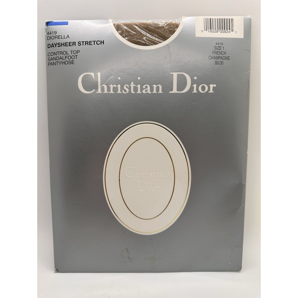 Vintage Christian Dior Daysheer Stretch Control Top Pantyhose Size 1 Champagne